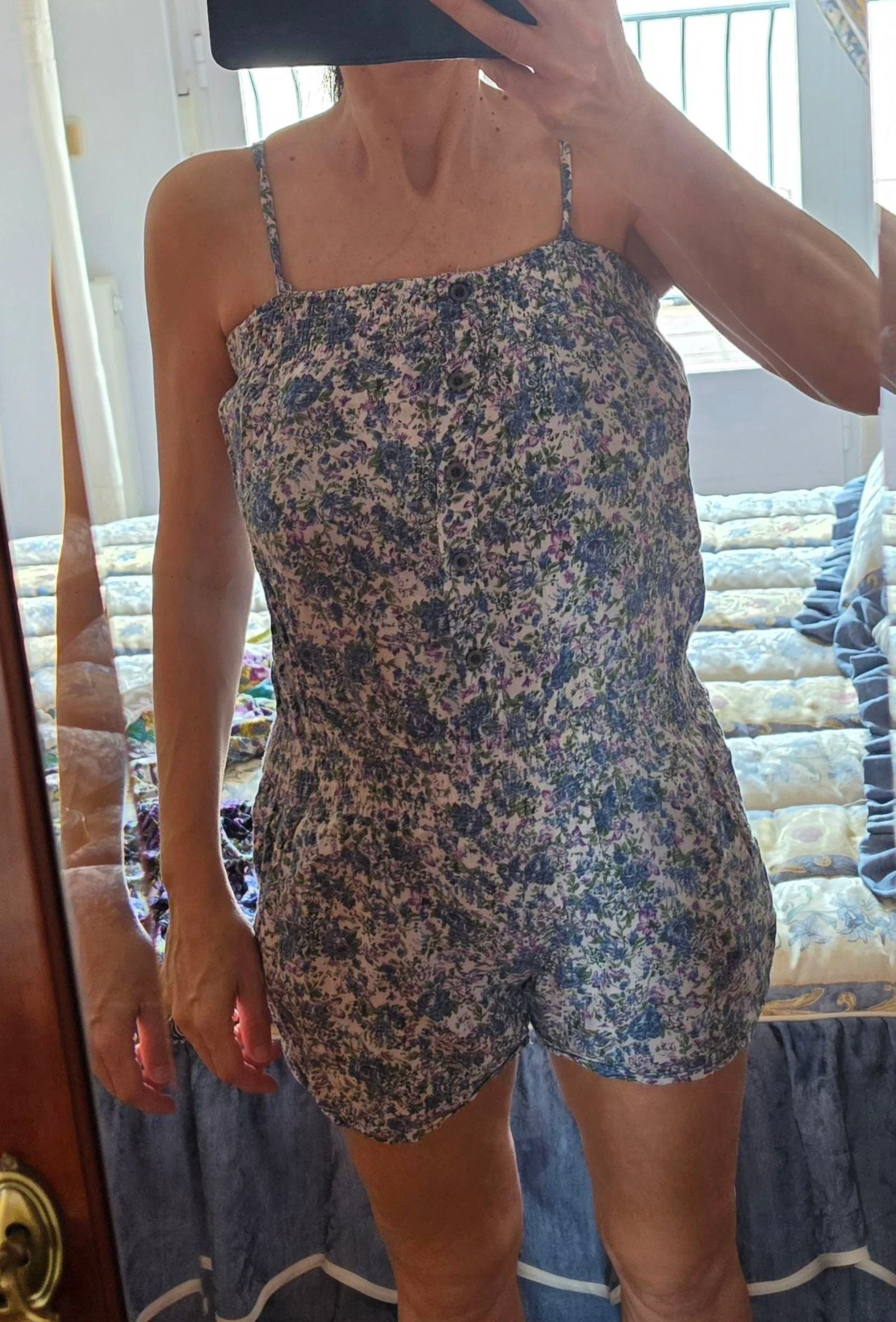 Blue floral printed short jumpsuit – photo 2